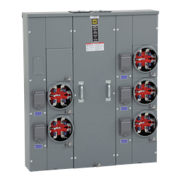 MPH55125 – Meter center, MP Meter-Pak, 5 sockets, horn bypass, 5 jaws, 500A bus, 125A max breaker rating, ringless