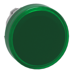 ZB4BV033 – Head for pilot light, Harmony XB4, metal, green, 22mm, universal LED, plain lens