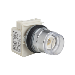 9001K2L1 – Head for illuminated push button, Harmony 9001K, metal, projecting, without cap, 30mm, spring return, 110…120V