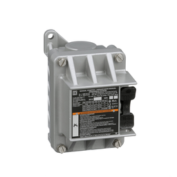 2510FR1 – Manual Starter, fractional horsepower, 16A, 1 pole, 1 HP at 277 VAC, no indicator, NEMA 7&9, 1 conduit opening