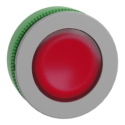 ZB5FW343C0 – Head for illuminated push button, Harmony XB5, grey bezel, red, 30mm, universal LED, spring return, plain lens