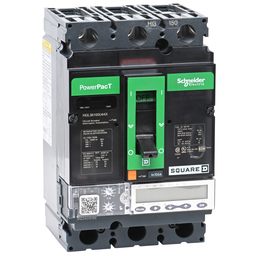 HGL36100U44X – Circuit breaker, PowerPacT H, 100A, 3 pole, 600VAC, 18kA, lugs, Micrologic 6.2A, 80%