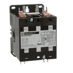8910DPA92V02 – Contactor, Definite Purpose, 90A, 2 pole, 20HP at 230VAC, 1 phase, 110/120VAC 50/60Hz coil, open