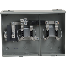 UHT2R1421C – Meter socket, horizontal, ringless, 2 position, 1 phase, 3 wire, 4 jaws, horn bypass, OH/UG, 100A