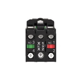 XB5AW34B5 – Illuminated push button, Harmony XB5, plastic, red flush, 22mm, universal LED, plain lens, 1NO   1NC, 24V AC DC