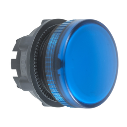 ZB5AV06 – Head for pilot light, Harmony XB5, blue, 22mm, with grooved lens, integral LED