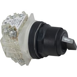 9001SKS43BH2 – Selector switch, Harmony 9001SK, plastic, standard handle, black, 30mm, 3 positions, stay put, 2 C/O