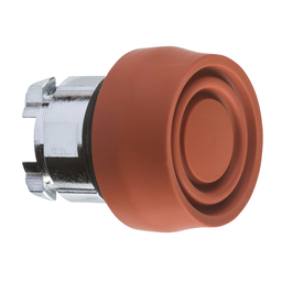 ZB4BP4S – Head for non illuminated push button, Harmony XB4, red flush push button 22mm spring return, unmarked, red colored boot