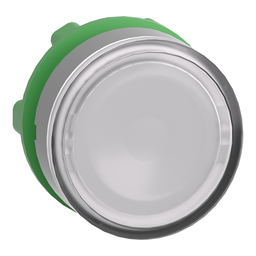 ZB5AA18C0 – Head for illuminated push button, Harmony XB5, grey bezel, white flush, 22mm, universal LED, for insertion of legend