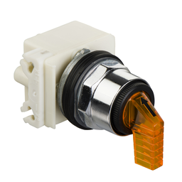 9001KP38LYA31 – Pilot light, Harmony 9001K, metal, polycarbonate, fresnel lens, amber, 30mm, LED yellow, 120V