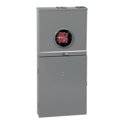 QC816F150S – Meter mains, QO, CSED, ringless socket, 150A, outdoor surface mount, maximum 8 spaces, 16 circuits, no bypass