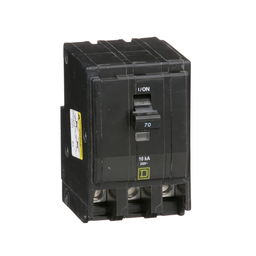 QO370 – Mini circuit breaker, QO, 70A, 3 pole, 120/240VAC, 10kA, plug in