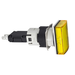 XB6DV5BB – Complete pilot light, Harmony XB6, rectangular yellow, plastic, 16mm, integral LED, 12…24V