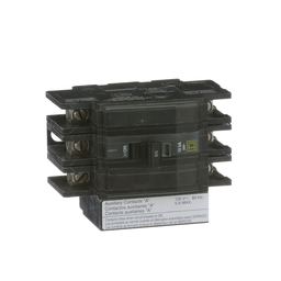 QOU3601200 – Mini circuit breaker, QOU, 60A, 3 pole, 240VAC, 10kA, auxiliary switch