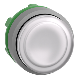 ZB5AW113C0 – Head for illuminated push button, Harmony XB5, grey bezel, white projecting, 22mm, universal LED, plain lens