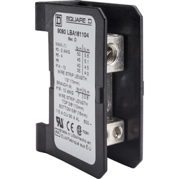 9080LBA161104 – Power distribution block, Linergy, 1 pole, 1 line, 4 load, 115A Cu, 90A Al, 600V