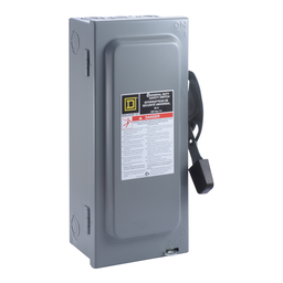 CD322N – Safety switch, general duty, fusible, 60A, 120/240 VAC, 3 poles, 30 hp, solid neutral, NEMA 1