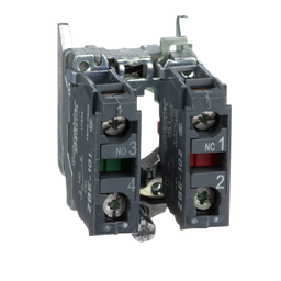 ZB4BZ105 – Harmony, 22mm Push Button, XB4B operators, contact block, with mounting collar, 1 NO and 1 NC, screw clamp terminal