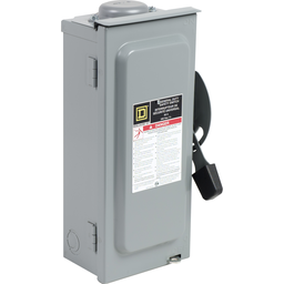 CD322NRB – Safety switch, general duty, fusible, 60A, 120/240 VAC, 3 poles, 30 hp, solid neutral, NEMA 3R with bolt on hub