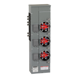 EZMH113125 – Branch unit, EZ Meter-Pak, 125A, 3 x 5 jaw sockets, 120/240VAC, horn bypass, ringless, 800A Al busbar