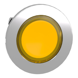 ZB4FA58 – Head for illuminated push button, Harmony XB4, metal, yellow, universal LED, 30mm, left to center, for legend of insertion