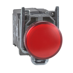XB4BV34 – Pilot light, Harmony XB4, metal, red, 22mm, plain lens with BA9s bulb, 110…120V AC