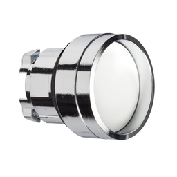 ZB4BA16 – Head for illuminated push button, Harmony XB4, metal, white recessed, 22mm, spring return, high guard, unmarked