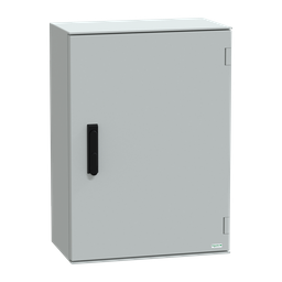 NSYPLM75VG – Wall mounted polyester enclosure, Thalassa PLM, plain door, with handle, 747x536x300mm, IP66, IK10, RAL 7035