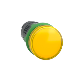 XB5EVM8 – Monolithic pilot light, Harmony XB5, grey plastic, yellow, 22mm, universal LED, plain lens, 230…240V AC