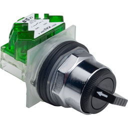 9001KS11BH5 – Selector switch, Harmony 9001K, metal, standard handle, black, 30mm, 2 positions, stay put, 1NO
