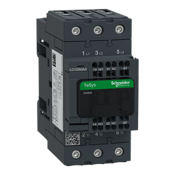 LC1D50A3P7 – IEC contactor, TeSys Deca, nonreversing, 50A, 40HP at 480VAC, 3 phase, 3 pole, 3 NO, 230VAC 50/60Hz coil, open style
