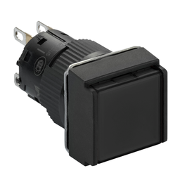 XB6ECA21P – Monolithic push button, Harmony XB6E, square black flush, 16mm, spring return, 1CO