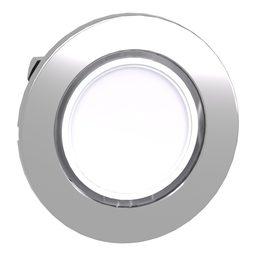 ZB4FW313 – Head for illuminated push button, Harmony XB4, black metal, white flush, 30mm, spring return, universal LED, unmarked