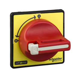 KCD1PZ – Handles and front plates,TeSys Control,red handle,yellow front,1-3 padlocking,fixing by Ã˜22.5