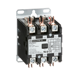8910DPA43V14 – Contactor, Definite Purpose, 40A, 3 pole, 25HP at 575VAC, 3 phase, 24/24VAC 50/60Hz coil, open