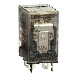 Square D 8501RSD42V51 12 VDC 10 Amp DPDT 2CO Socket Mount DC Operated Miniature Plug-In Relay