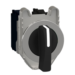 XB4FJ33 – Selector switch flush mounted, Harmony XB4, metal, black, 30mm, long handle, 3 positions, stay put, 2NO