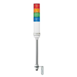 XVC6B45S – Complete pre wired monolithic tower light, Harmony XVC, plastic, red orange green blue,60mm, tube mounting, steady or flashing, buzzer, IP23,24V AC DC