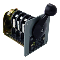 2601AF2 – Switch, reversing drum, 2 HP at 230 VAC single phase, 2 HP at 575 VAC polyphase, handle operated, NEMA 13 flush