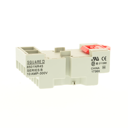 8501NR45B – Relay Socket, Harmony 8501R, 14 blades, double tiered screw clamp terminals, DIN rail/panel mount, 10A, 300V AC