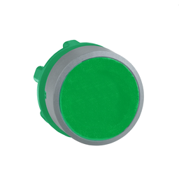 ZB5AA3C0 – Push button head, Harmony XB5, plastic, flush, green, 22mm, spring return, unmarked, grey bezel