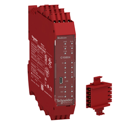 XPSMCMC10804BG – safety controller, Modicon MCM, 8 inputs 4 outputs, combined with backplane expansion connector, spring