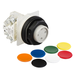 9001SKR3UH13 – Push-button, Harmony 9001SK, plastic, projecting, 7 colours choice, 30mm, spring return, 1 C/O