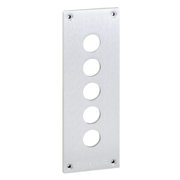 XAPE305 – Drilled front plate with fixing screws, Harmony XAP, XB2 SL, metal, 5 cut outs, 72x204mm, 22mm