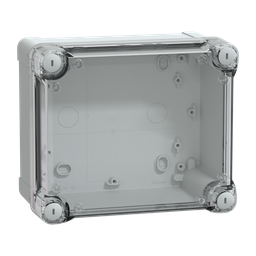 NSYTBS191610HT – ABS box IP66 IK07 RAL7035 Int.H175W150D100 Ext.H193W164D105 Transp.cover H40