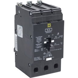 Square D EJB36015 3-Pole 15 Amp 600 Volt Thermal Magnetic Miniature Circuit Breaker