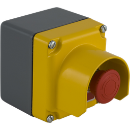 9001KYG1Y2 – Guarded Enclosure, Harmony 9001K, die cast zinc, yellow, red turn to release mushroom, 30mm
