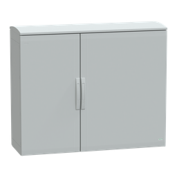 NSYPLAT10124G – Floor standing polyester enclosure, Thalassa PLA, plain door, ventilated canopy, 1000x1250x420mm, IP44, IK10