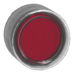 ZB4BW543 – Head for illuminated push button, Harmony XB4, metal, red flush, 22mm, universal LED, spring return, clear boot, unmarked