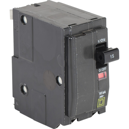 QO215H – Mini circuit breaker, QO, 15A, 2 pole, 120/240VAC, 10kA, plug in